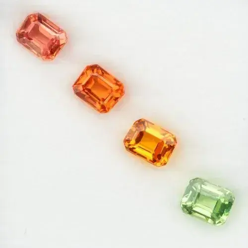 1.27ct 4pcs Lot VS-IF Octagon Multi Color Sapphire - Songea Gemstone