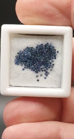 1.40ct 1mm Lot Round Diamond Cut Natural Blue Sapphire- Heated