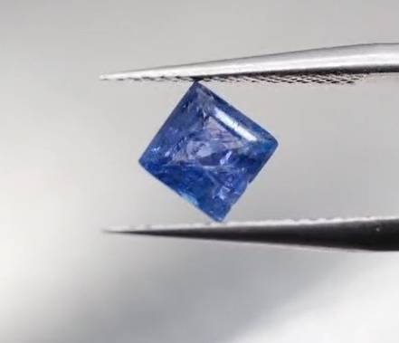 1.36ct 5.8mm Square Natural Violet Blue Tanzanite , Tanzania