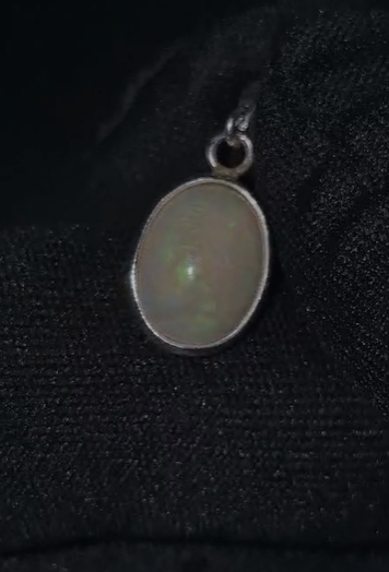 1.29 gr Natural Ethiopia Opal 925 Ayar Gümüş Kolye Ucu