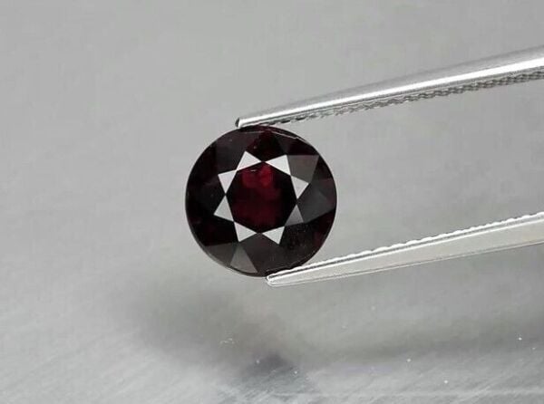 3.11ct 8.4mm Round Natural Deep Reddish Purple Rhodolite Garnet, Madagascar