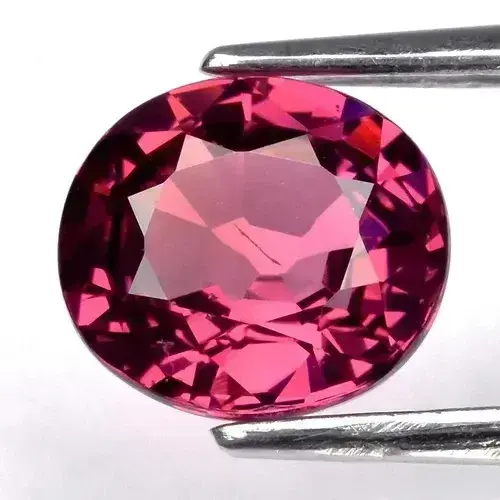 1.71ct 7.3x6.5mm VS Oval Natural Purplish Pink Rhodolite Garnet - Tanzania Gem