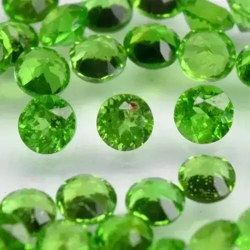 1.79ct 59pcs Lot Round Natural Green Diopside - Russia Gemstone