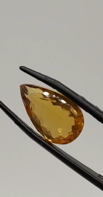 8.45ct 17.4x10.7mm Pear Natural Yellow Citrine Brazil