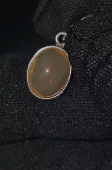 1.59 gr Natural Ethiopia Opal 925 Ayar Gümüş Kolye Ucu