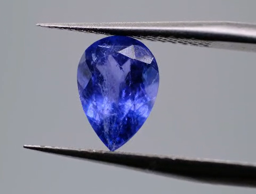 1.95ct 9.2x6.7mm Pear Natural Violet Blue Tanzanite