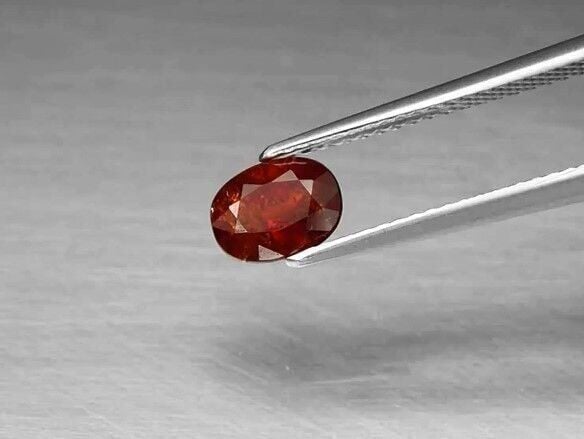 1.34ct 6.8x5mm Oval Natural Medium Orange Spessartite Garnet, Mozambique