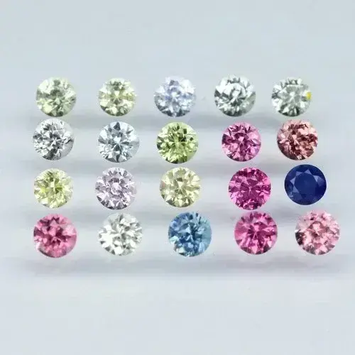 2.18ct 20p Lot Round Brilliant Fancy Color Sapphire - Heated, Madagascar Gems