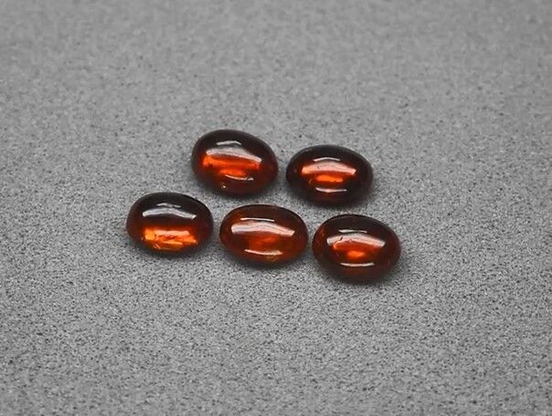 5pcs Lot 4.93ct t.w Oval Cabochon Natural Orange Spessartite Garnet, Nigeria