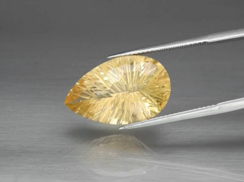10.75ct 20.2x12.8mm VS Pear Natural Yellow Citrine, Brazil