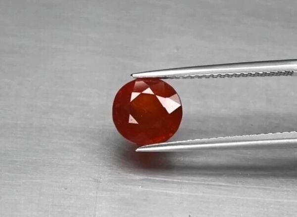 3.32ct 7.7mm Round Natural Orange Spessartite Garnet, Namibia
