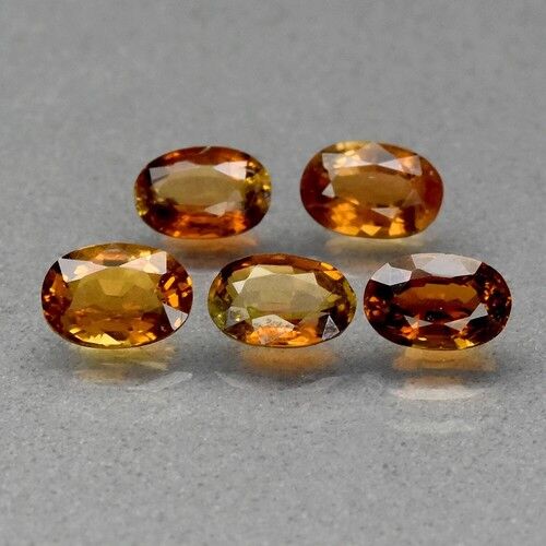 2.58ct t.w  5pcs Lot Oval Natural Unheated Yellow Tourmaline, Africa