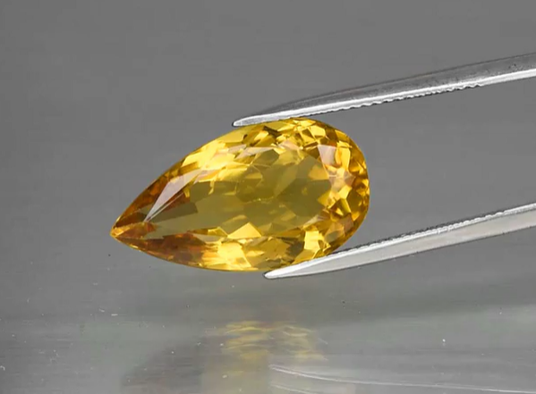 12.02ct 20.2x11.4mm VVS Pear Natural Yellow Citrine, Brazil