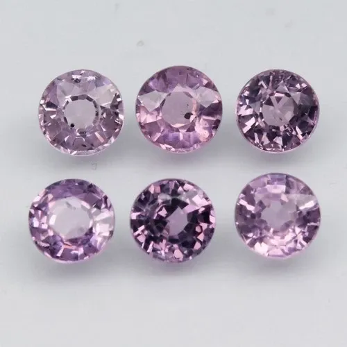 2.91ct 6pcs Lot Round Natural Pinkish Purple Malaya Garnet - Africa Gemstone