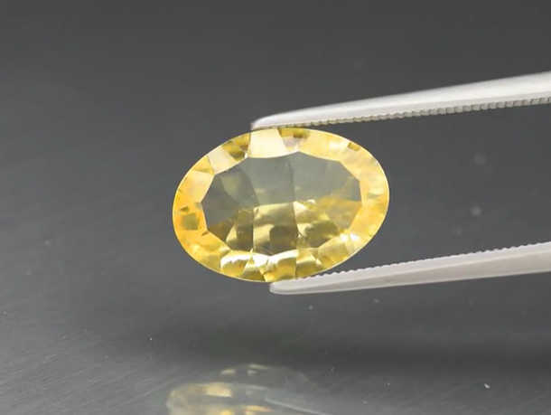 3.13ct 12.8x9mm VS Oval Concave Natural Yellow Citrine, Brazil