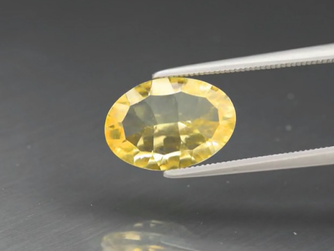 3.13ct 12.8x9mm VS Oval Concave Natural Yellow Citrine, Brazil