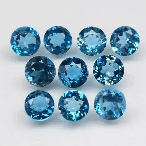 3.08ct 10pcs Lot Round Natural London Blue Topaz - Africa Gems