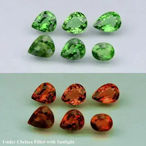 3.27ct 6pcs Lot Oval & Pear Natural Green Chrome Tourmaline - Unheated Gems
