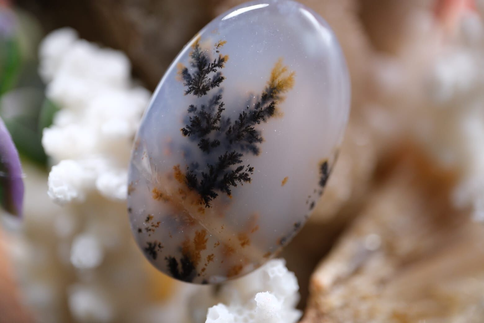 22.45ct 28.5x18.4mm Natural Dentric Agate